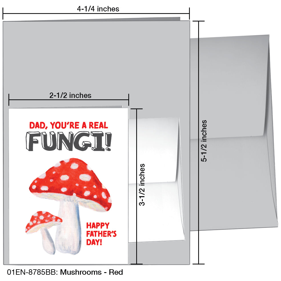Mushrooms - Red, Greeting Card (8785BB), Enclosure Card, www.printedcanvas.com
