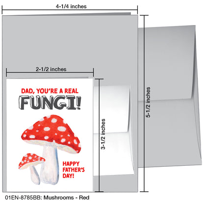 Mushrooms - Red, Greeting Card (8785BB), Enclosure Card, www.printedcanvas.com