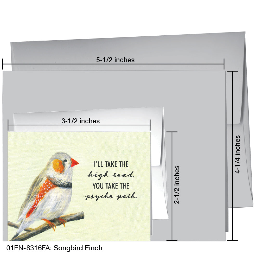 Songbird Finch, Greeting Card (8316FA), Enclosure, printedcanvas.com