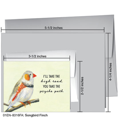 Songbird Finch, Greeting Card (8316FA), Enclosure, printedcanvas.com