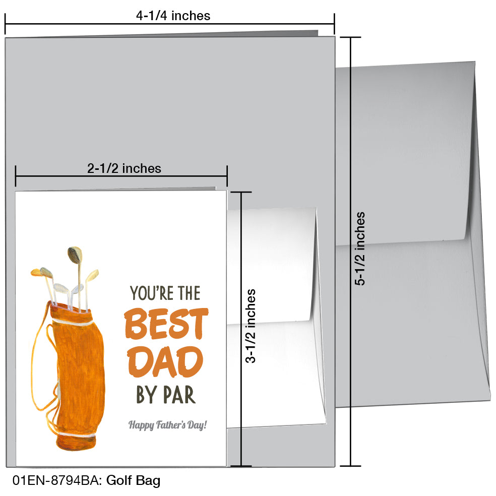 Golf Bag, Greeting Card (8794BA), Enclosure Card, www.printedcanvas.com