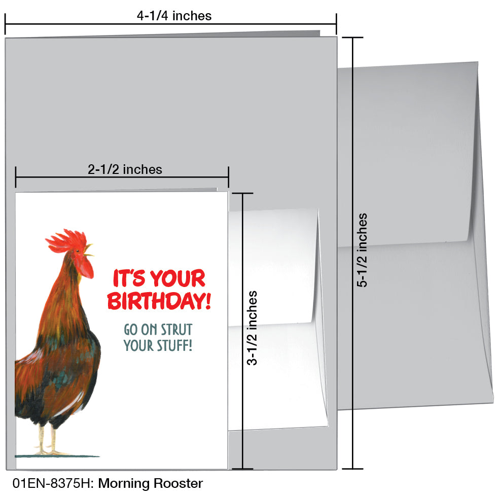 Morning Rooster, Greeting Card (8375H), Enclosure, printedcanvas.com