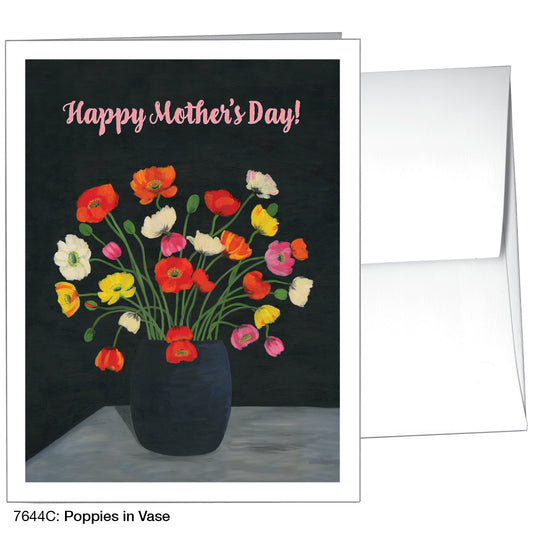 Poppies In Vase, Greeting Card (7644C), A2, printedcanvas.com