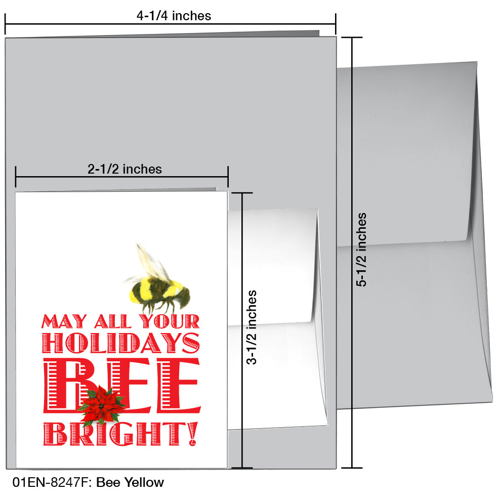 Bee Yellow, Greeting Card (8247F), Enclosure, printedcanvas.com