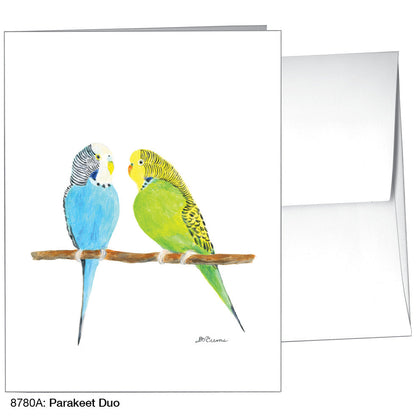 Parakeet Duo, Greeting Card (8780A), A2 Card Front, www.printedcanvas.com