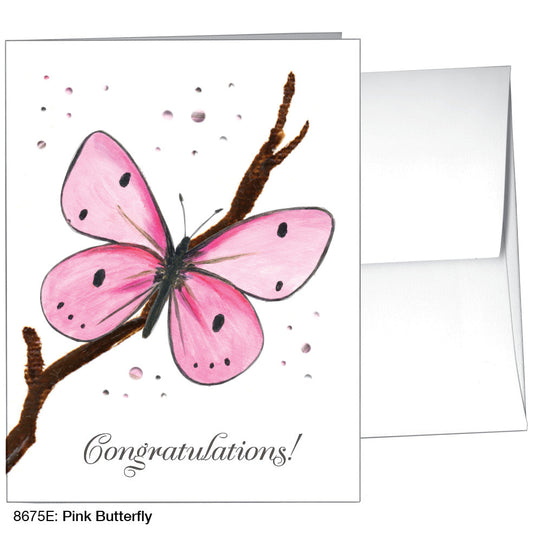 Pink Butterfly, Greeting Card (8675E), A2, printedcanvas.com