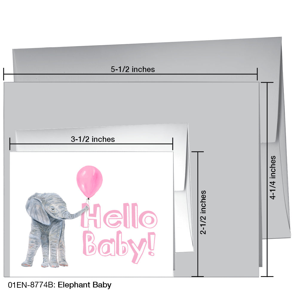 Elephant Baby, Greeting Card (8774B), Enclosure, printedcanvas.com