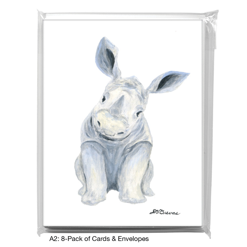 Rhino Baby, Greeting Card (8767A), A2 8-Pack, printedcanvas.com