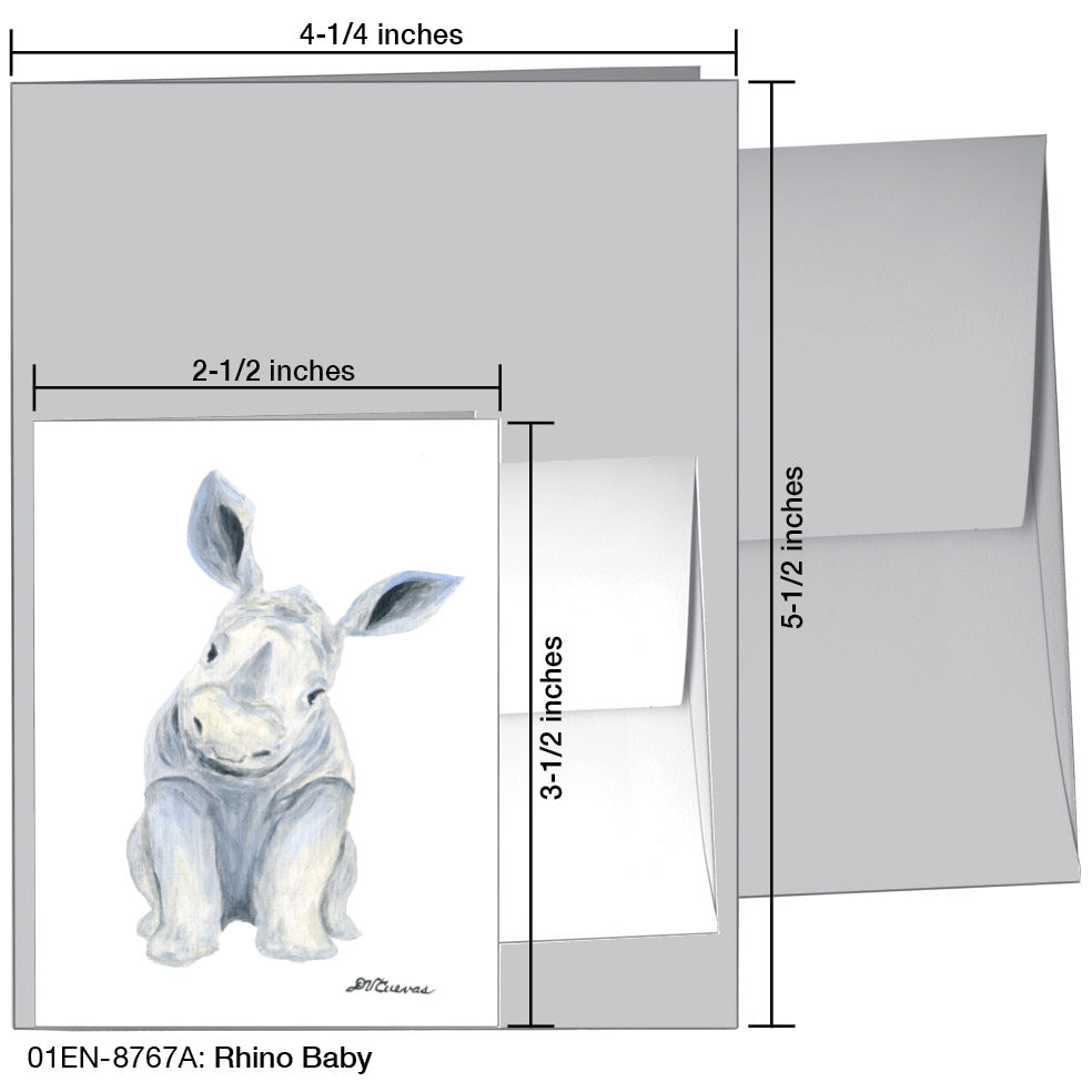 Rhino Baby, Greeting Card (8767A), Enclosure, printedcanvas.com