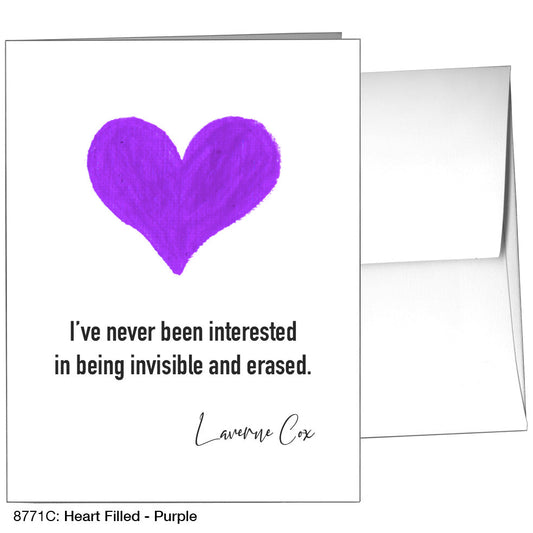 Heart Filled - Purple, Greeting Card (8771C), A2, printedcanvas.com