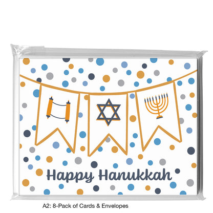 Flags of Hanukkah, Greeting Card (8755B), A2 8-Pack, printedcanvas.com