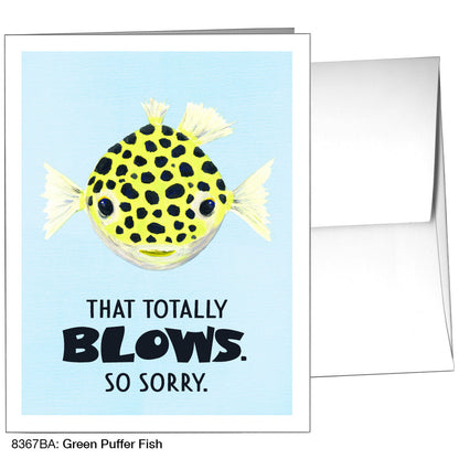 Green Puffer Fish, Greeting Card (8367BA), A2, printedcanvas.com