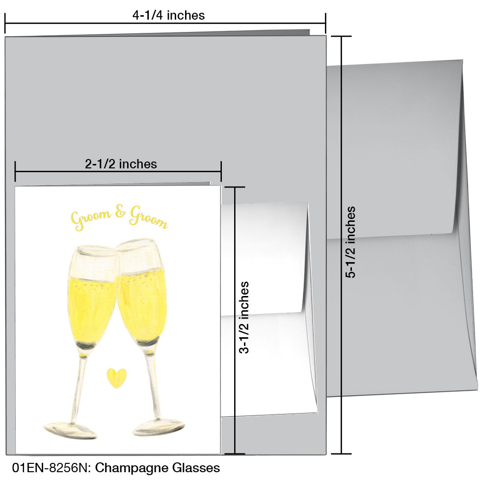 Champagne Glasses, Greeting Card (8256N), Enclosure, www.printedcanvas.com