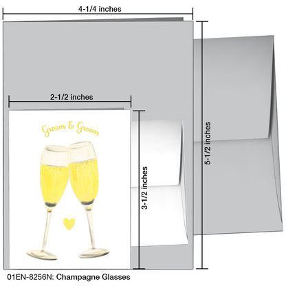 Champagne Glasses, Greeting Card (8256N), Enclosure, www.printedcanvas.com