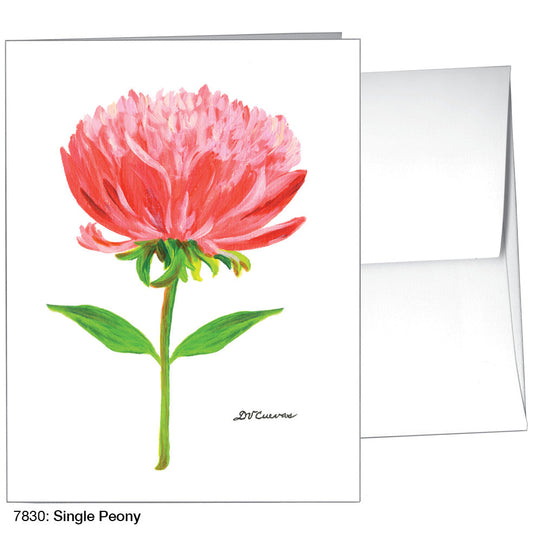Single Peony, Greeting Card (7830A), A2 Card Front, www.printedcanvas.com