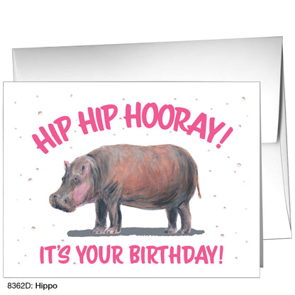 Hippo, Greeting Card (8362D), A2 Card Front, www.printedcanvas.com