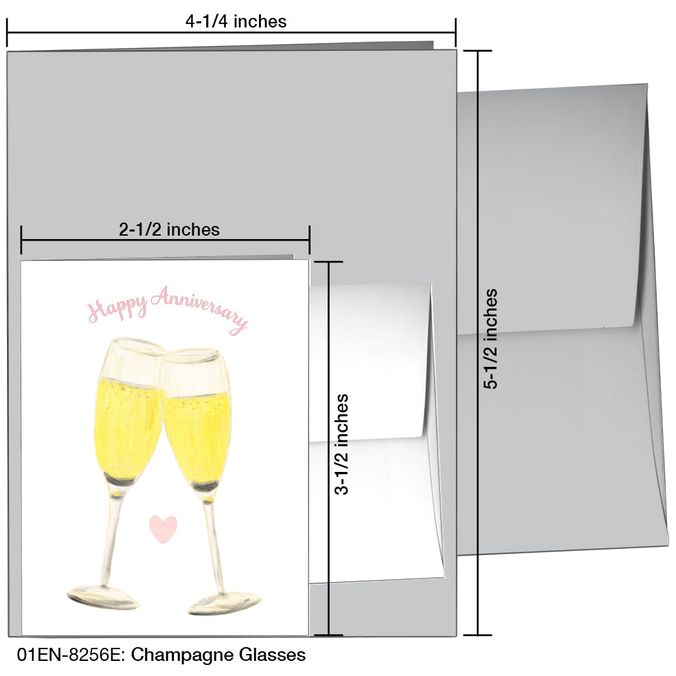 Champagne Glasses, Greeting Card (8256E), Enclosure, printedcanvas.com