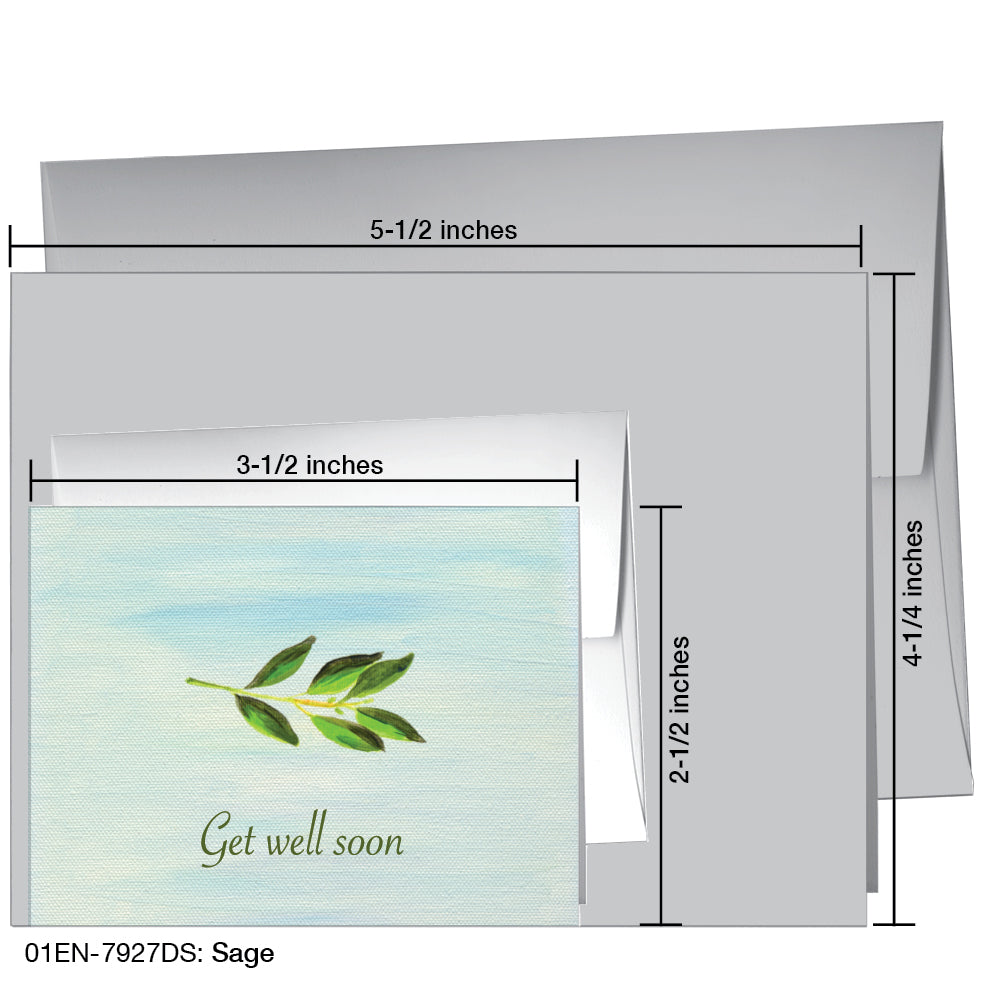 Sage, Greeting Card (7927DS), Enclosure Card, www.printedcanvas.com