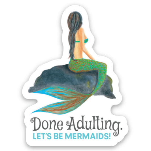 Mermaid, Sticker (8019A) - Printed Canvas