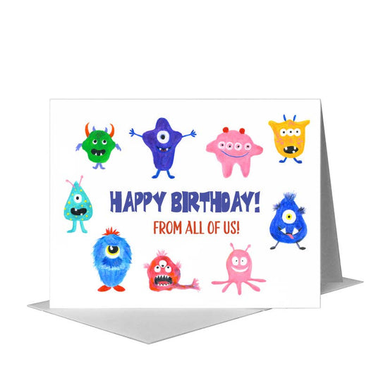 Monsters, Greeting Card (#8668B) A2 Card Front, www.printedcanvas.com