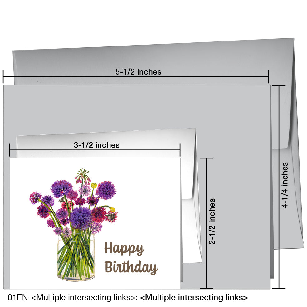 Alliums in Vase, Greeting Card (7203A), Enclosure, printedcanvas.com