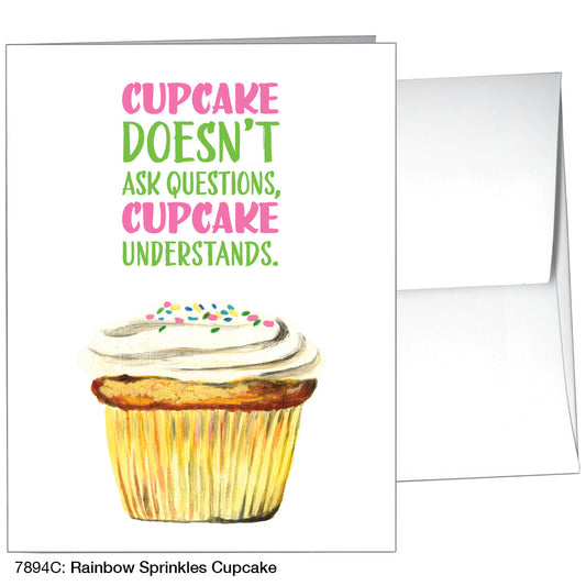 Rainbow Sprinkles Cupcake, Greeting Card (7894C), A2, printedcanvas.com