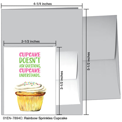 Rainbow Sprinkles Cupcake, Greeting Card (7894C), Enclosure, printedcanvas.com