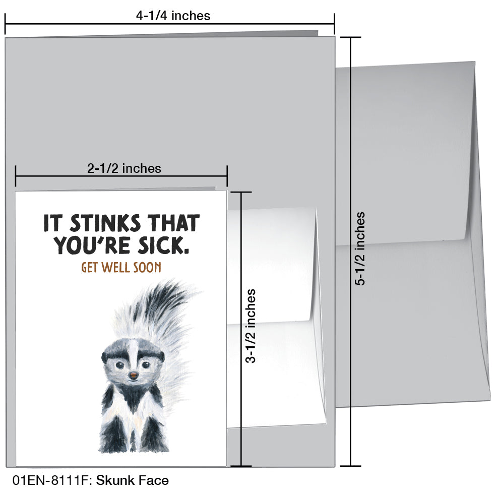 Skunk Face, Greeting Card (8111F), Enclosure Card, www.printedcanvas.com
