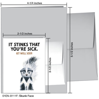 Skunk Face, Greeting Card (8111F), Enclosure Card, www.printedcanvas.com