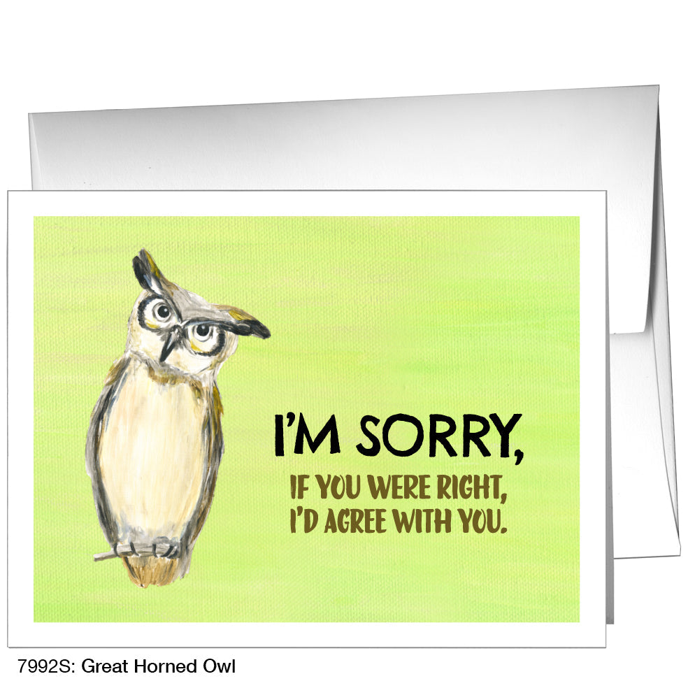 Great Horned Owl, Greeting Card (7992S), A2 Card Front, www.printedcanvas.com