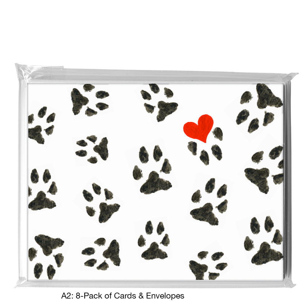 Dog Paw, Greeting Card (8355H), A2 8-Pack, printedcanvas.com