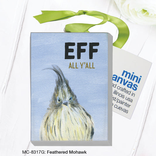 Feather Mohawk, Mini Canvas (MC-8317G), Front, printedcanvas.com