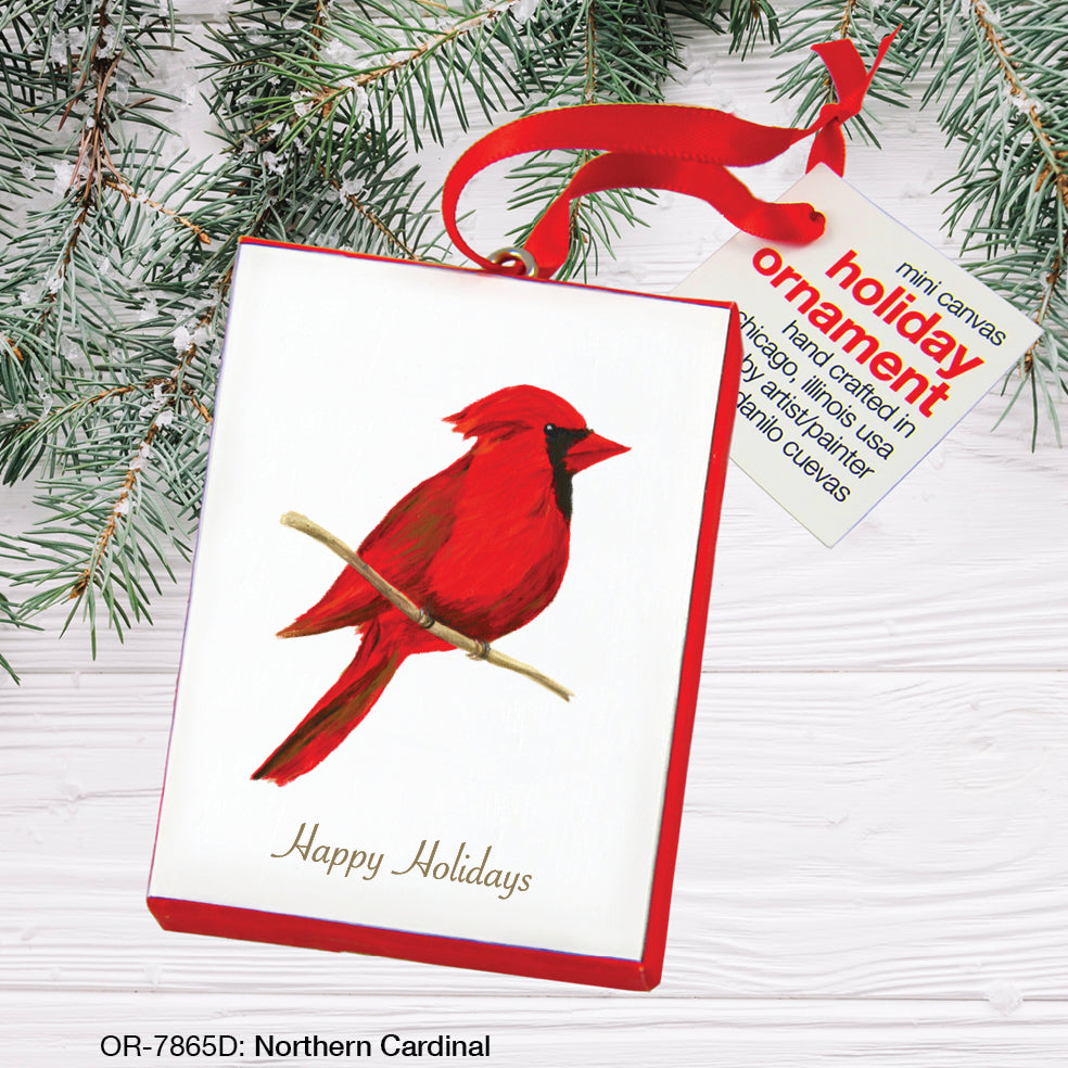 Northern Cardinal, Ornament (OR-7865D), Front, printedcanvas.com