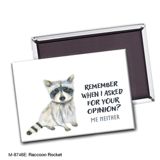 Raccoon Rocket, Magnet (M-8746E), Front, printedcanvas.com