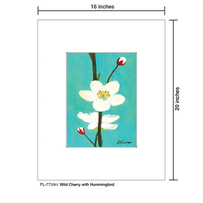 Wild Cherry with Hummingbird, Print (#7758H), Printe Matted, www.printedcanvas.com