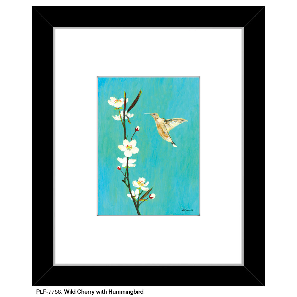 Wild Cherry With Hummingbird, Print (#7758) - Printed Canvas