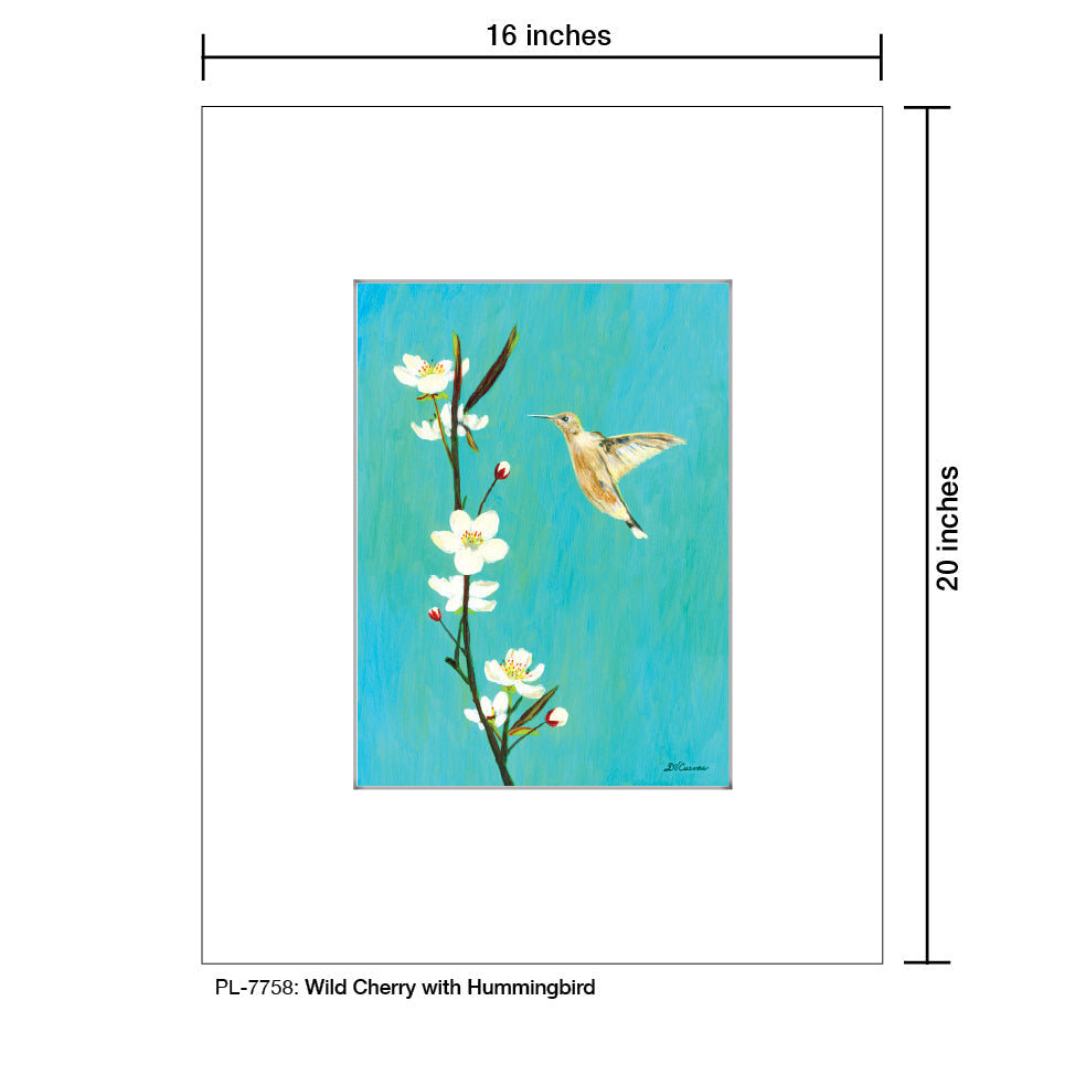 Wild Cherry With Hummingbird, Print (#7758) - Printed Canvas