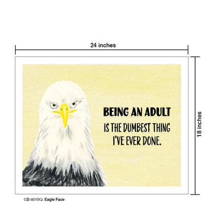 Eagle Face, Card Board (8010Q), 18'x24 PosterBoard at www.printedcanvas.com