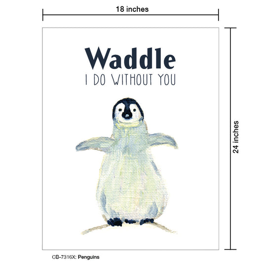 Penguins, Card Board (7316X), 18'x24 PosterBoard at www.printedcanvas.com