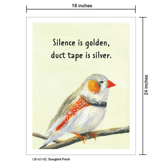 Songbird Finch, Card Board (8316E), Card Board: 18x24, printedcanvas.com