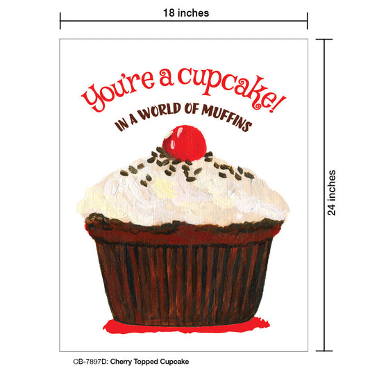 Cherry Topped Cupcake, Card Board (7897D), 18'x24 PosterBoard at www.printedcanvas.com
