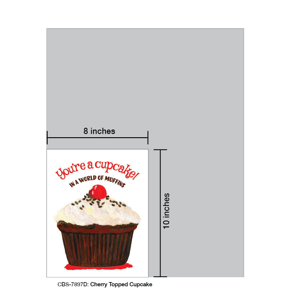 Cherry Topped Cupcake, Card Board (7897D), 8x10 Poster Board, www.printedcanvas.com