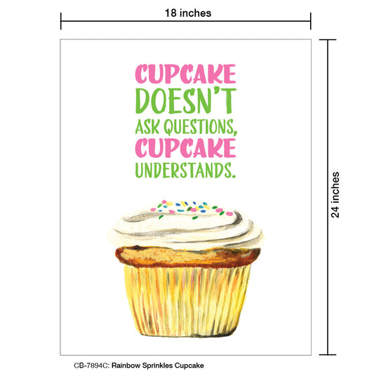 Rainbow Sprinkles Cupcake, Card Board (7894C), Card Board: 18x24, printedcanvas.com
