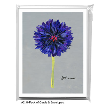 Bachelor's Button, Greeting Card (7299P), A2 Card 8-Pack, www.printedcanvas.com