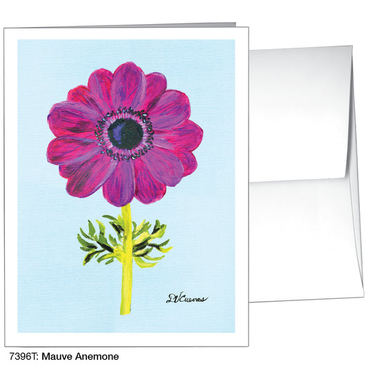 Mauve Anemone, Greeting Card (7396T), A2 Card Front, www.printedcanvas.com