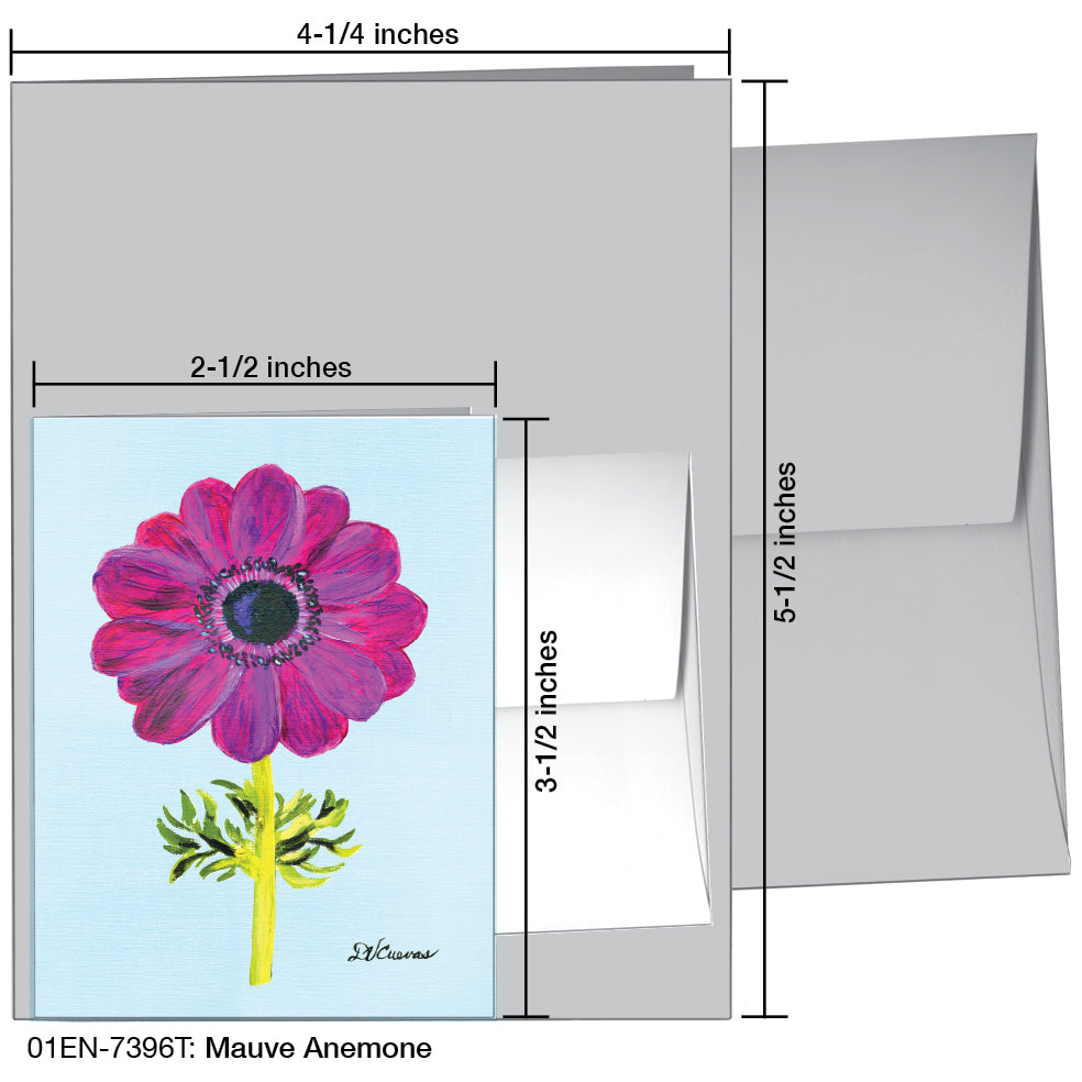 Mauve Anemone, Greeting Card (7396T), Enclosure Card, www.printedcanvas.com