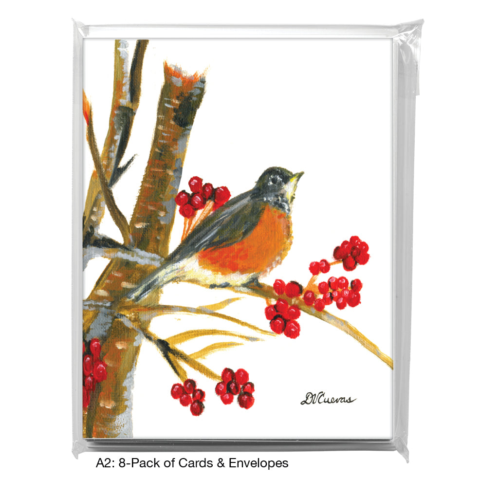Robin, Greeting Card (7357A), A2 8-Pack, printedcanvas.com