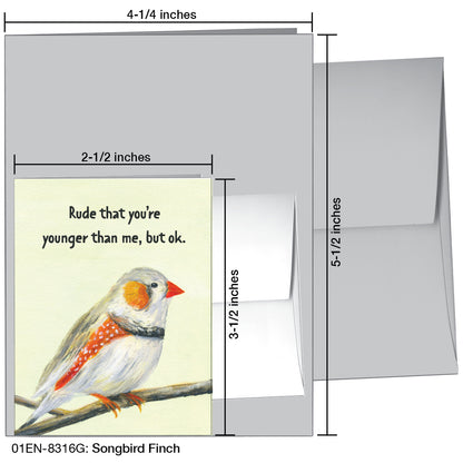 Songbird Finch, Greeting Card (8316G), Enclosure Card, www.printedcanvas.com
