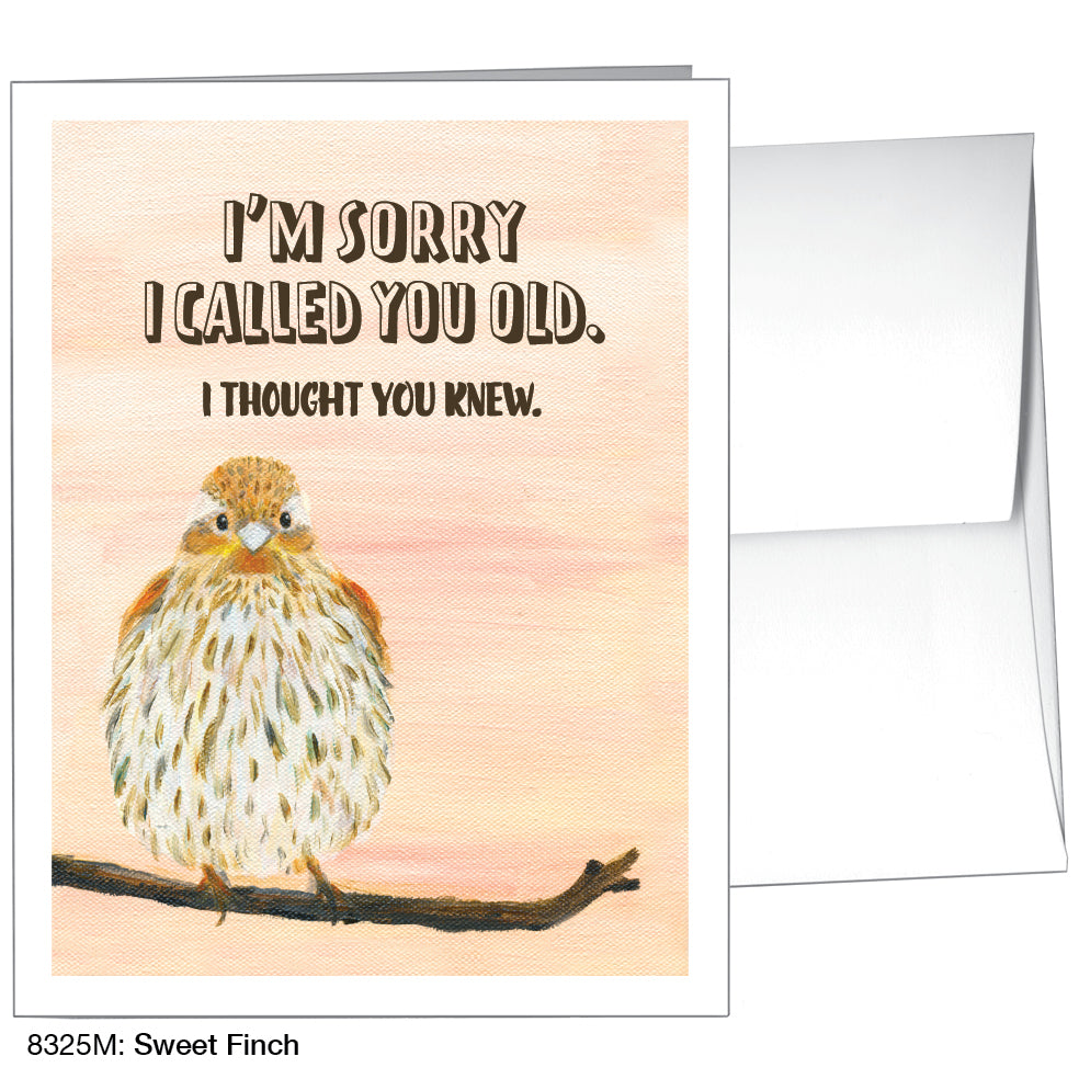 Sweet Finch, Greeting Card (8325M), A2 Card Front, www.printedcanvas.com