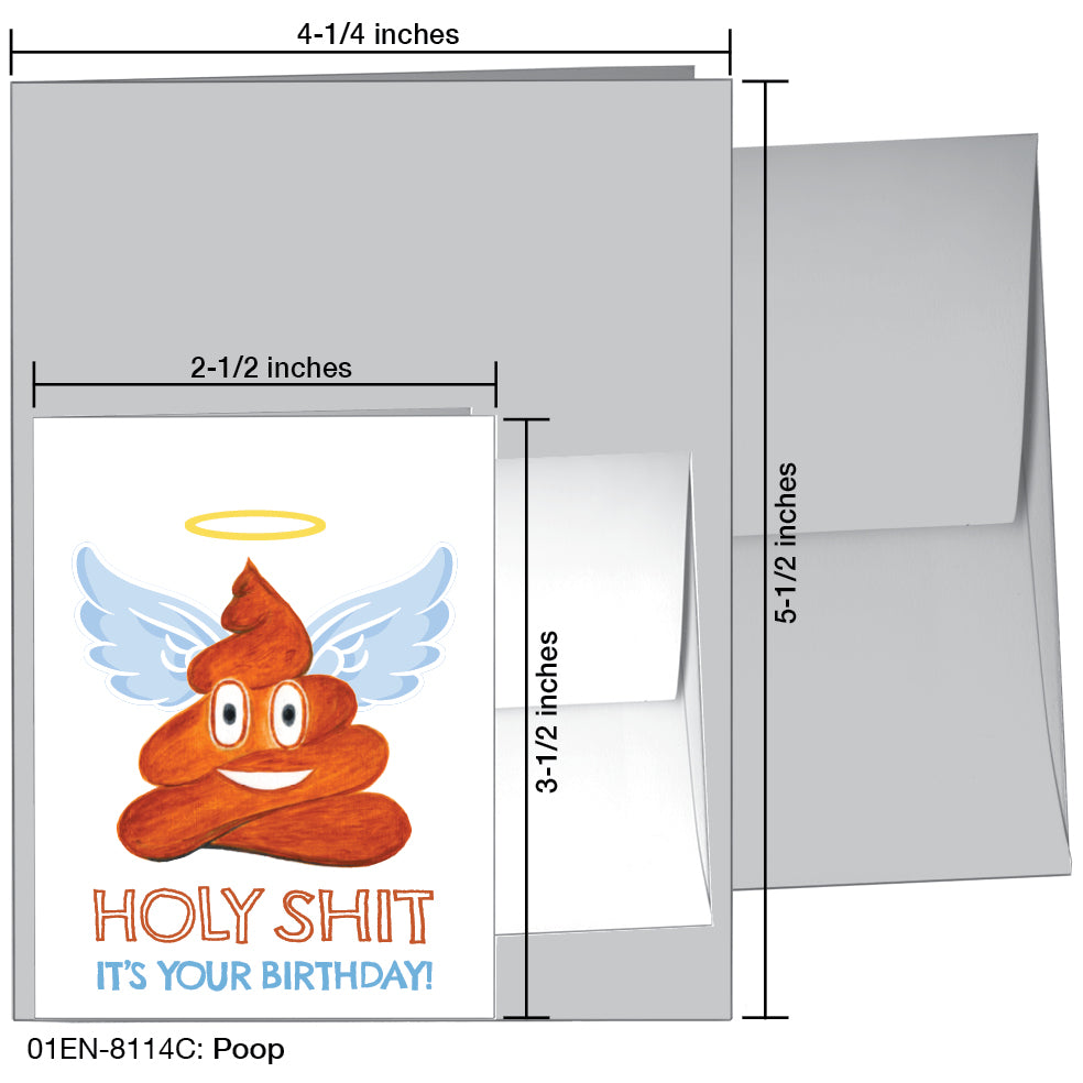 Poop, Greeting Card (8114C), Enclosure, www.printedcanvas.com